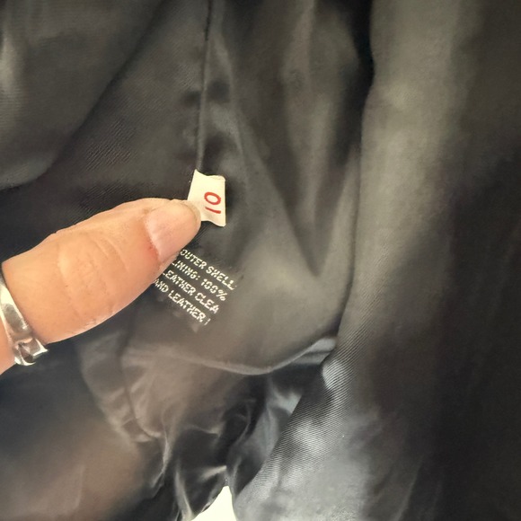 Vintage Intuitions Leather Jacket Women's Size 10 Open‎ Front Blazer Jacket Coat - Picture 5 of 12